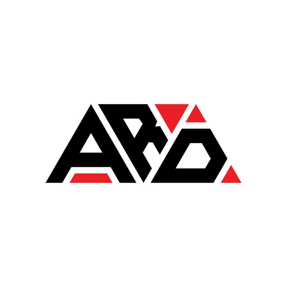 ard driehoek brief logo ontwerp met driehoekige vorm. ard driehoek logo ontwerp monogram. ard driehoek vector logo sjabloon met rode kleur. ard driehoekig logo eenvoudig, elegant en luxueus logo. ard