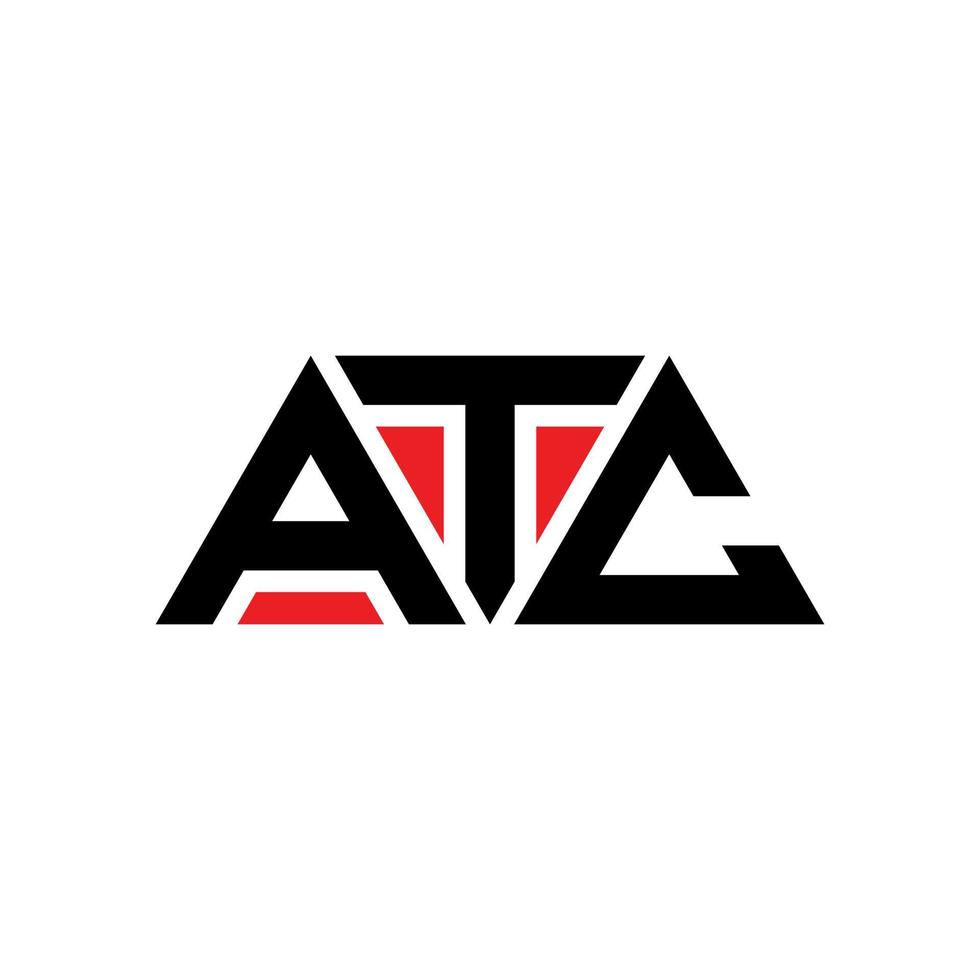 atc driehoek brief logo ontwerp met driehoekige vorm. atc driehoek logo ontwerp monogram. atc driehoek vector logo sjabloon met rode kleur. atc driehoekig logo eenvoudig, elegant en luxueus logo. atc