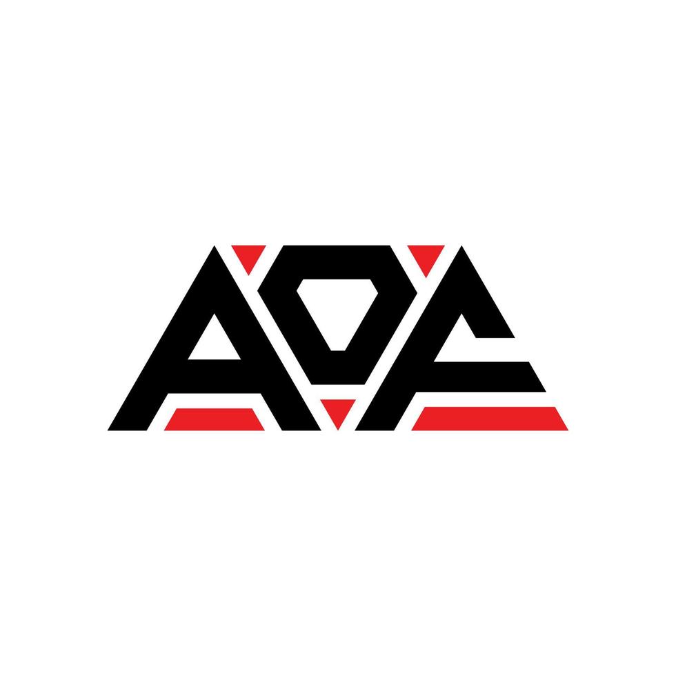 aof driehoek letter logo ontwerp met driehoekige vorm. aof driehoek logo ontwerp monogram. aof driehoek vector logo sjabloon met rode kleur. aof driehoekig logo eenvoudig, elegant en luxueus logo. aof