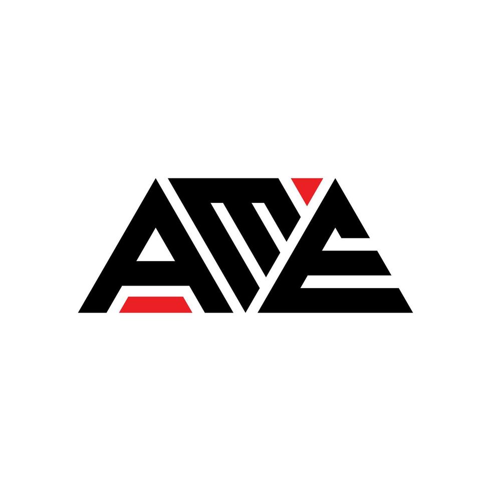 ame driehoek brief logo ontwerp met driehoekige vorm. ame driehoek logo ontwerp monogram. ame driehoek vector logo sjabloon met rode kleur. ame driehoekig logo eenvoudig, elegant en luxueus logo. ame