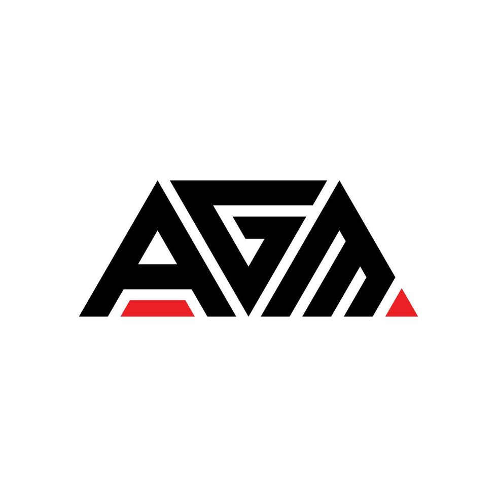 agm driehoek brief logo ontwerp met driehoekige vorm. agm driehoek logo ontwerp monogram. agm driehoek vector logo sjabloon met rode kleur. agm driehoekig logo eenvoudig, elegant en luxueus logo. agm