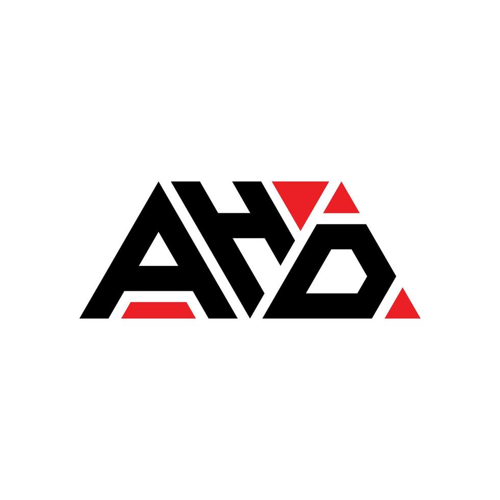 ahd driehoek brief logo ontwerp met driehoekige vorm. ahd driehoek logo ontwerp monogram. ahd driehoek vector logo sjabloon met rode kleur. ahd driehoekig logo eenvoudig, elegant en luxueus logo. ahd