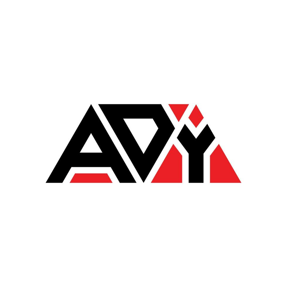 ady driehoek brief logo ontwerp met driehoekige vorm. ady driehoek logo ontwerp monogram. ady driehoek vector logo sjabloon met rode kleur. ady driehoekig logo eenvoudig, elegant en luxueus logo. ady