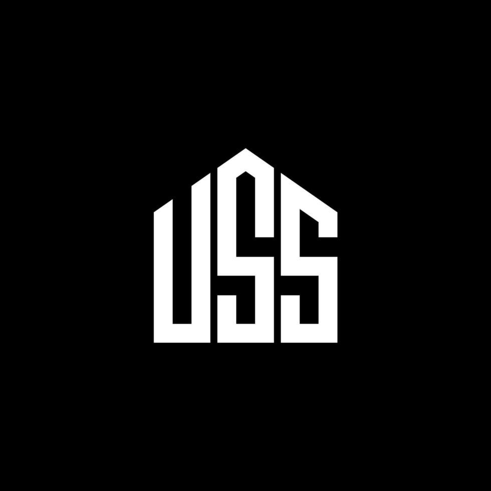 uss brief logo ontwerp op zwarte achtergrond. uss creatieve initialen brief logo concept. uss brief ontwerp. vector
