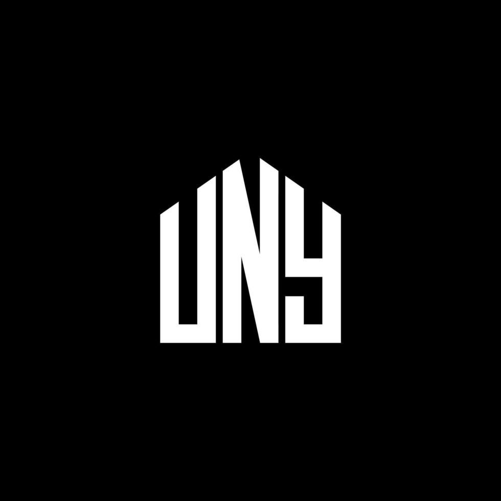 uny letter logo ontwerp op zwarte achtergrond. uny creatieve initialen brief logo concept. uny letter ontwerp. vector