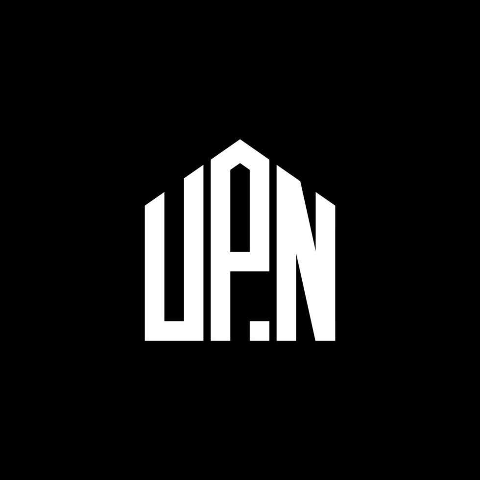 upn brief logo ontwerp op zwarte achtergrond. upn creatieve initialen brief logo concept. upn brief ontwerp. vector