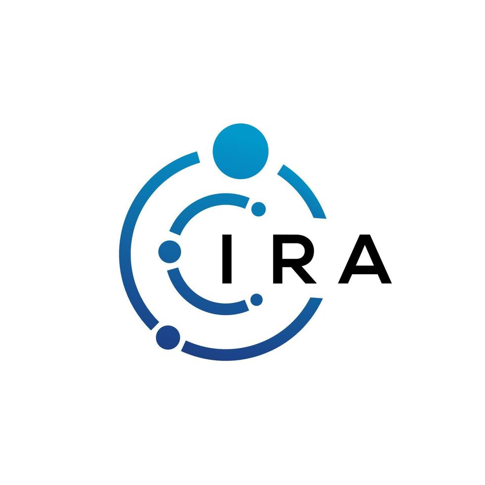 ira brief technologie logo ontwerp op witte achtergrond. ira creatieve initialen letter it logo concept. ira-briefontwerp. vector