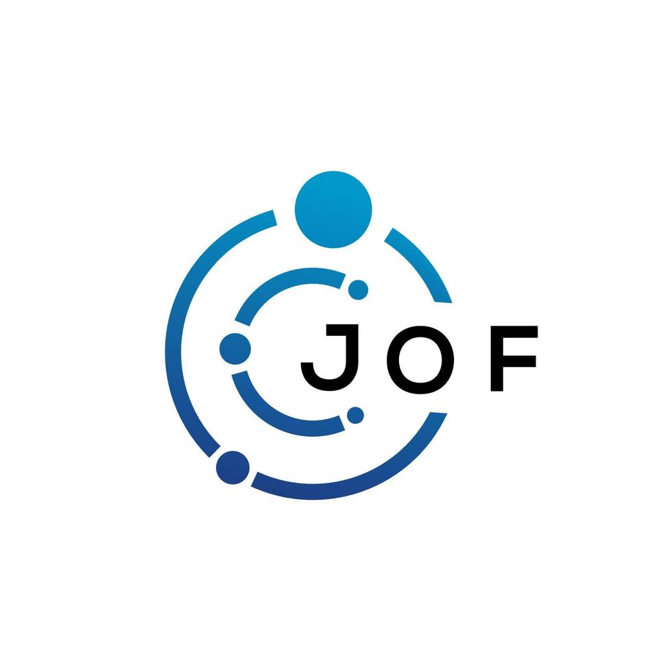 JOF brief technologie logo ontwerp op witte achtergrond. jof creatieve initialen letter it logo concept. jof brief ontwerp. vector