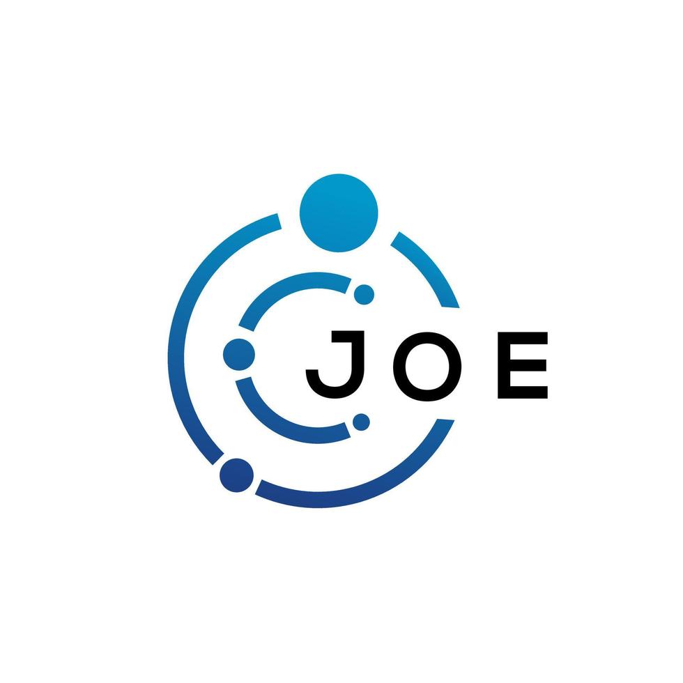 Joe brief technologie logo ontwerp op witte achtergrond. joe creatieve initialen letter it logo concept. joe brief ontwerp. vector