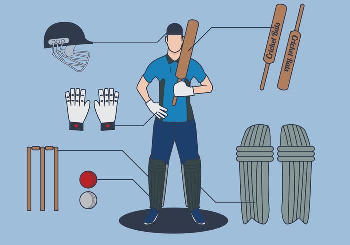 Cricket speler vector