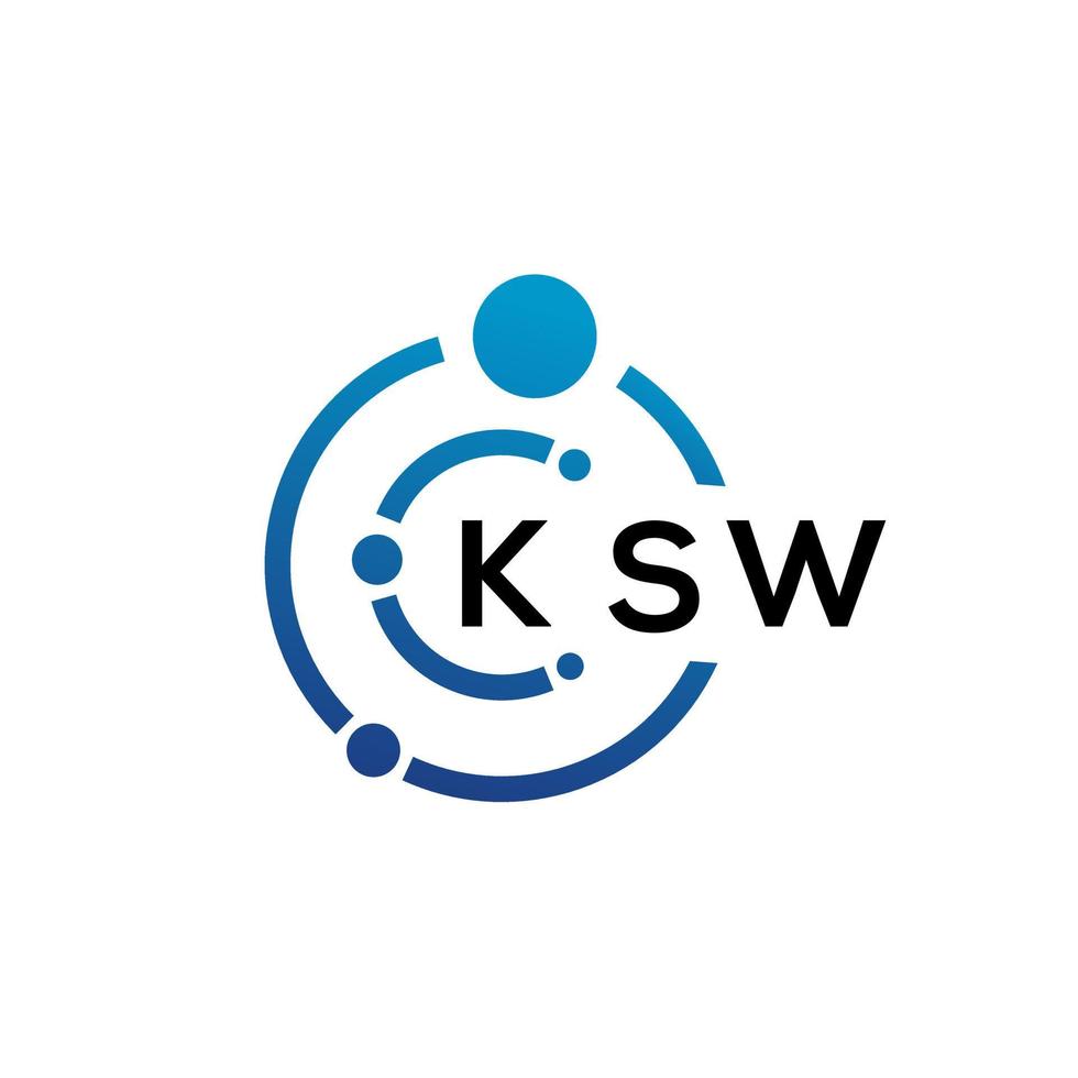 ksw brief technologie logo ontwerp op witte achtergrond. ksw creatieve initialen letter it logo concept. ksw-briefontwerp. vector