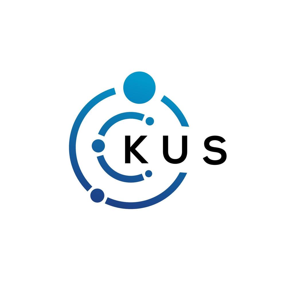 kus brief technologie logo ontwerp op witte achtergrond. kus creatieve initialen letter it logo concept. kus brief ontwerp. vector