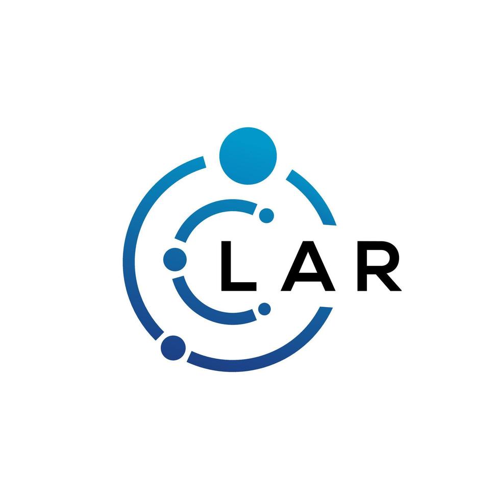 lar brief technologie logo ontwerp op witte achtergrond. lar creatieve initialen letter it logo concept. groot briefontwerp. vector