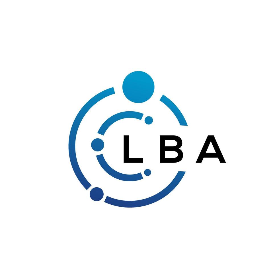 lba brief technologie logo ontwerp op witte achtergrond. lba creatieve initialen letter it logo concept. lba brief ontwerp. vector