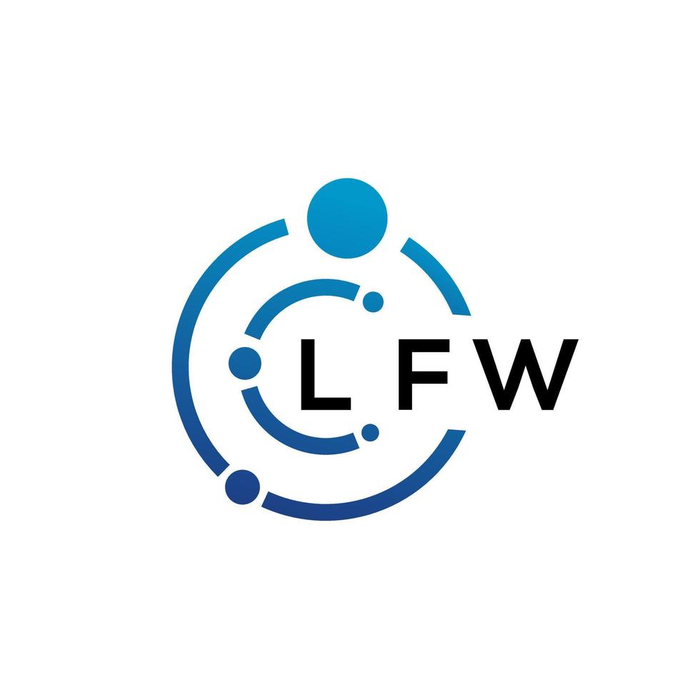 LFW brief technologie logo ontwerp op witte achtergrond. lfw creatieve initialen letter it logo concept. lfw brief ontwerp. vector