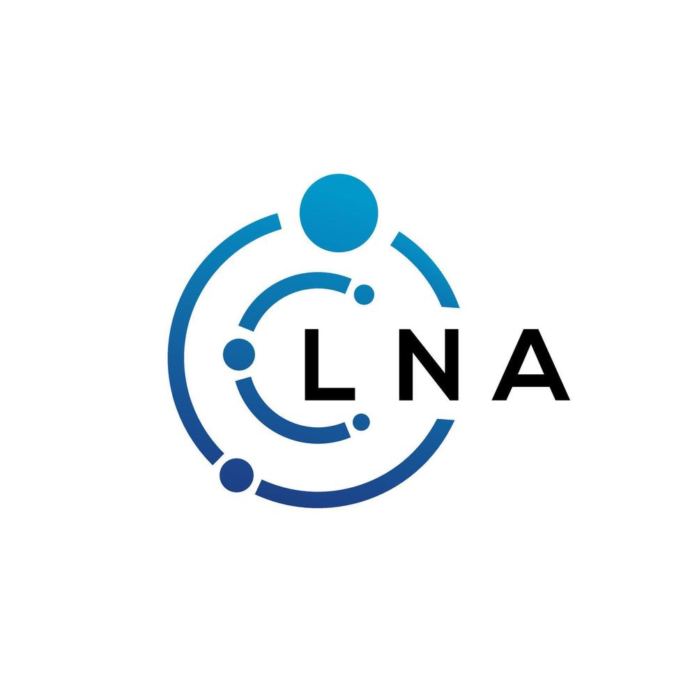 LNA brief technologie logo ontwerp op witte achtergrond. lna creatieve initialen letter it logo concept. lna brief ontwerp. vector