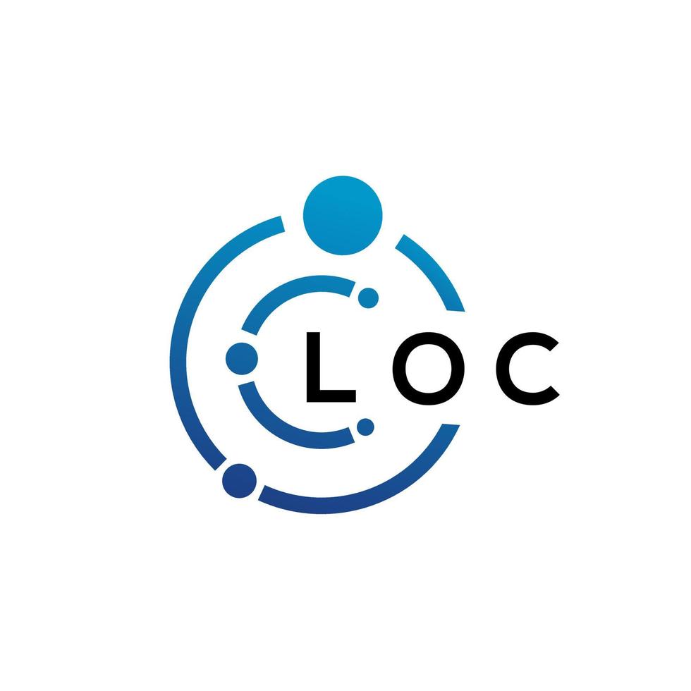 loc brief technologie logo ontwerp op witte achtergrond. loc creatieve initialen letter it logo concept. loc brief ontwerp. vector