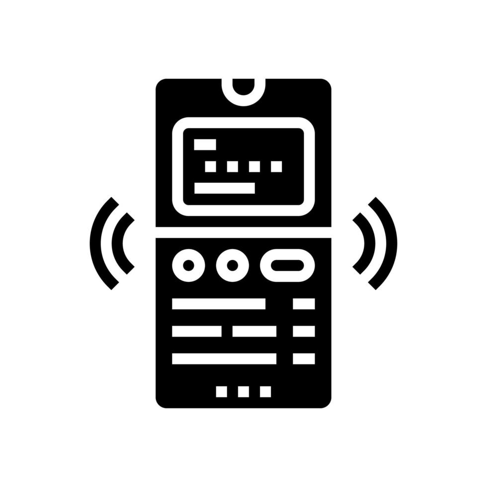 telefoon bindende kaart glyph pictogram vectorillustratie vector