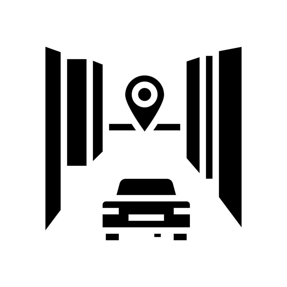 auto eindbestemming glyph pictogram vectorillustratie vector