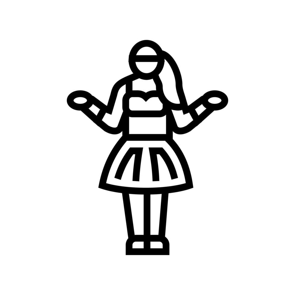 hula hawaiiaanse dans lijn pictogram vectorillustratie vector