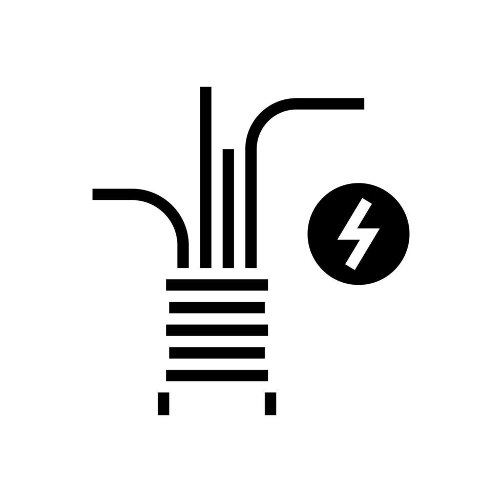 elektriciteitskabel glyph pictogram vectorillustratie vector