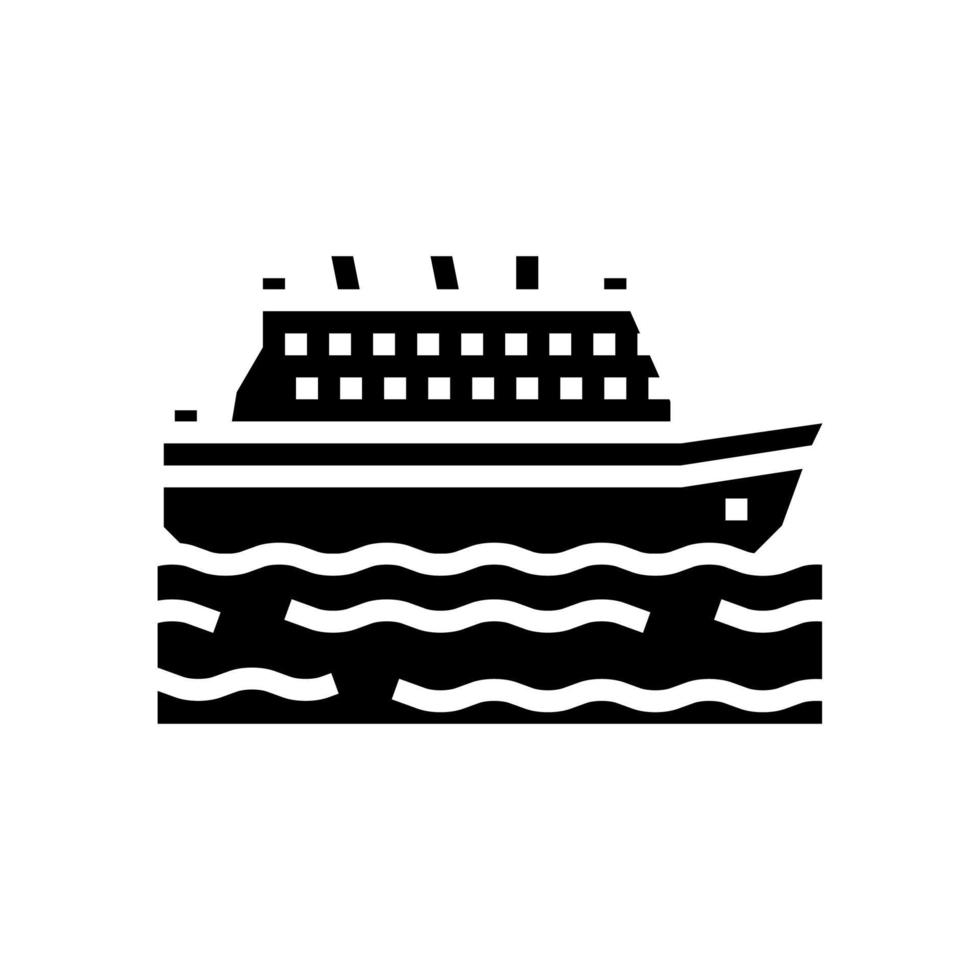 schip zee transport glyph pictogram vectorillustratie vector