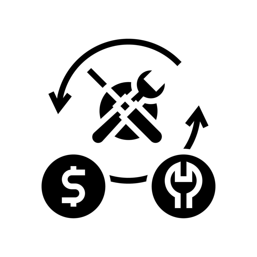 gereedschap en service reparatie glyph pictogram vectorillustratie vector