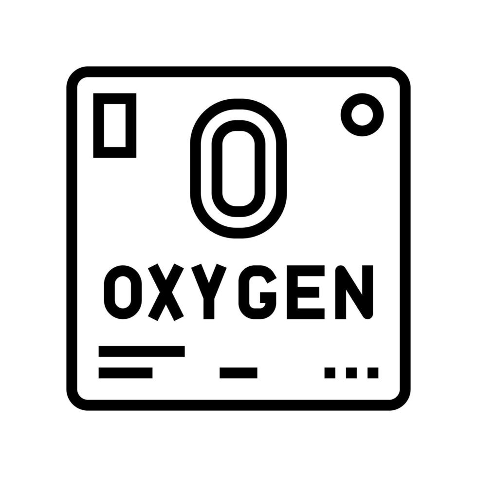 scheikundig element zuurstof 02 lijn pictogram vectorillustratie vector