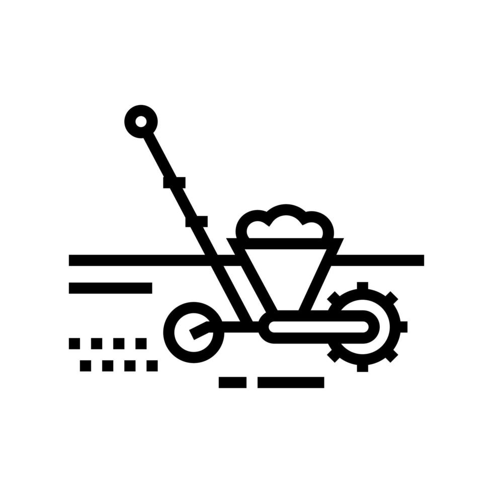 tuinieren machine lijn pictogram vectorillustratie vector