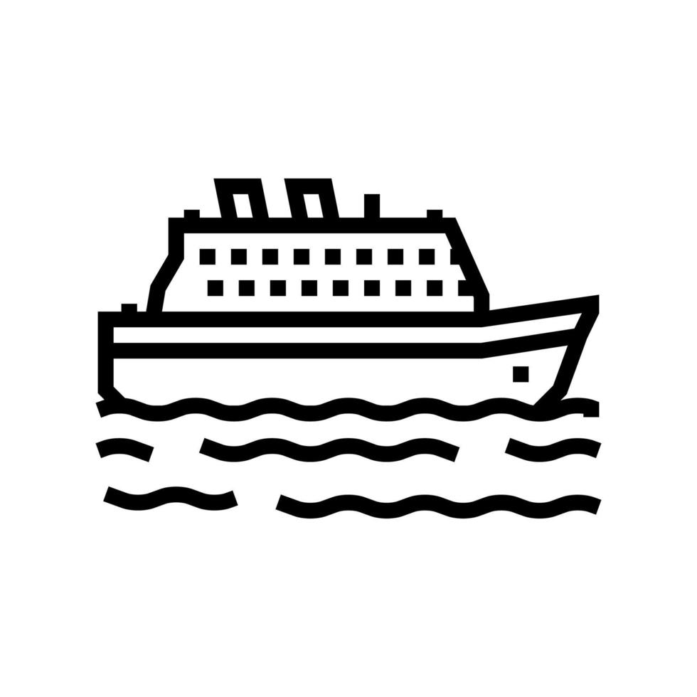 schip zee transport lijn pictogram vectorillustratie vector