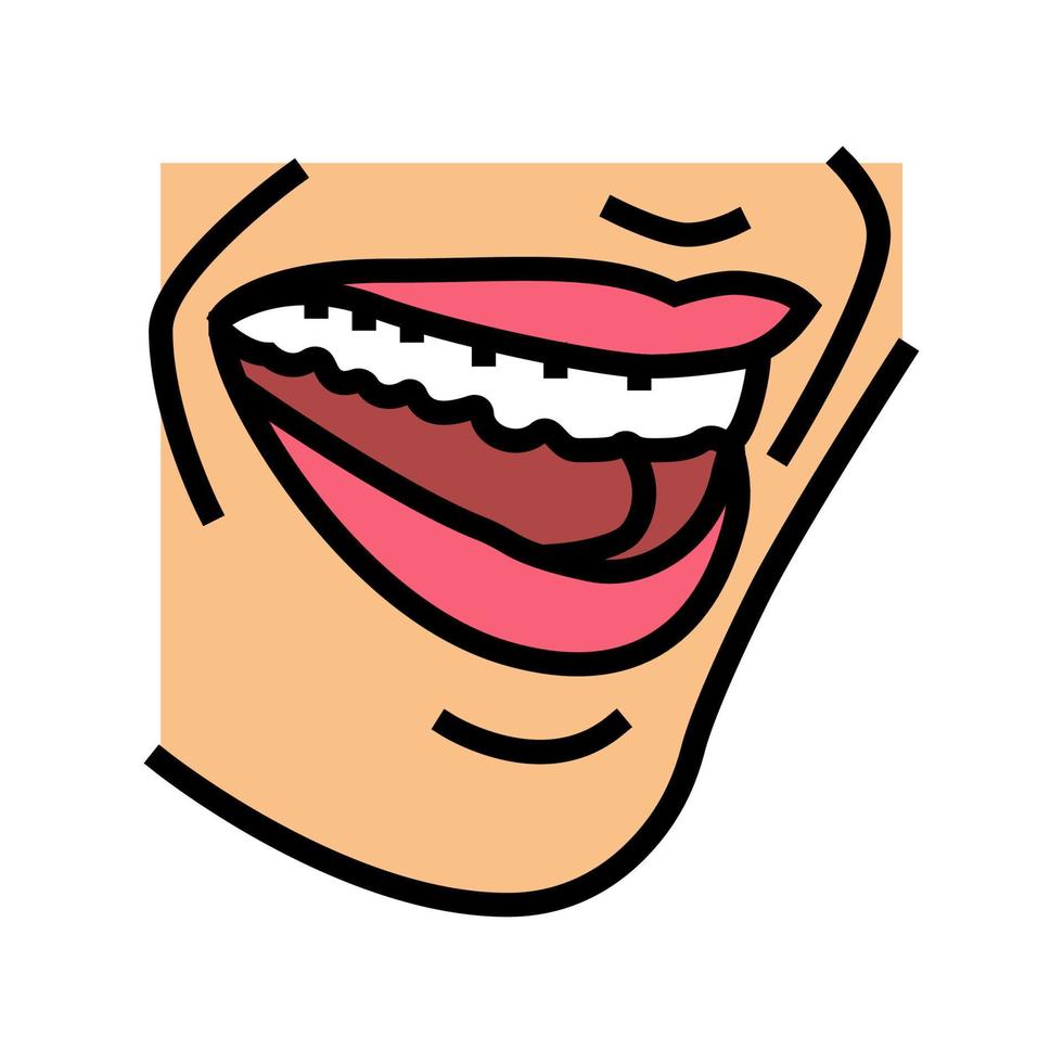 mond met tanden en lippen kleur pictogram vectorillustratie vector