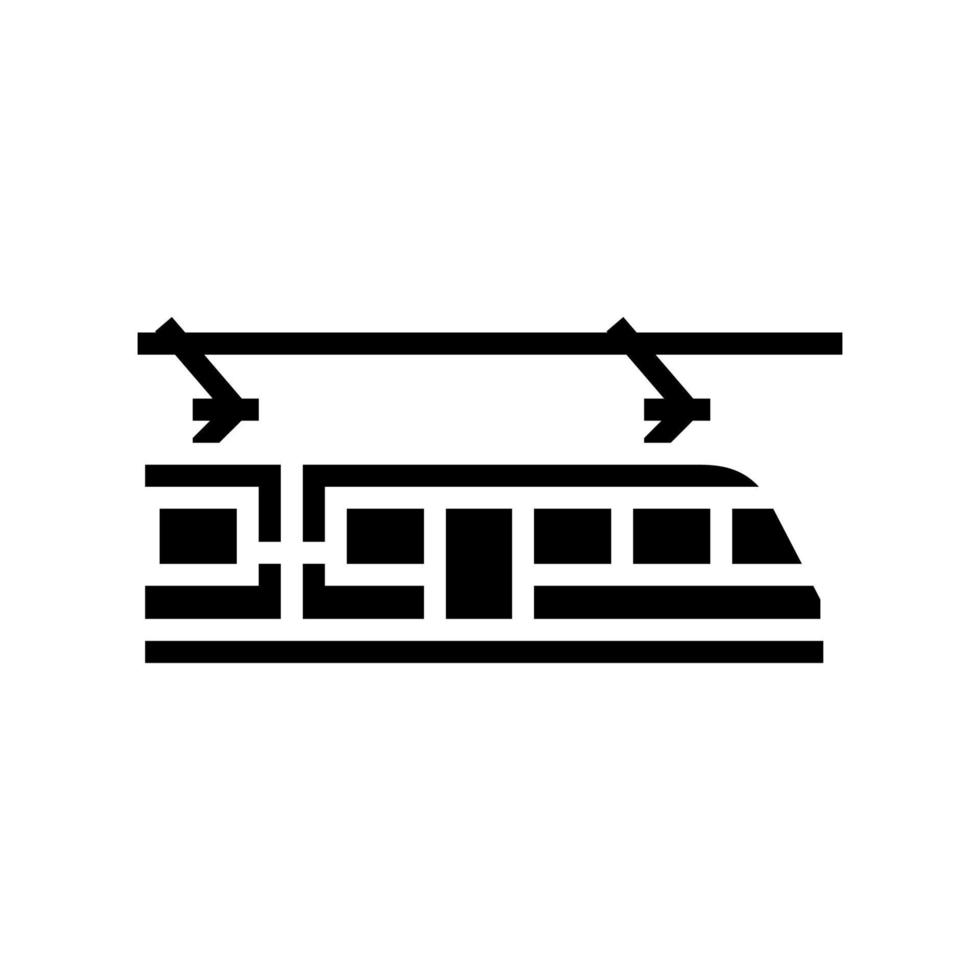 tram vervoer glyph pictogram vectorillustratie vector