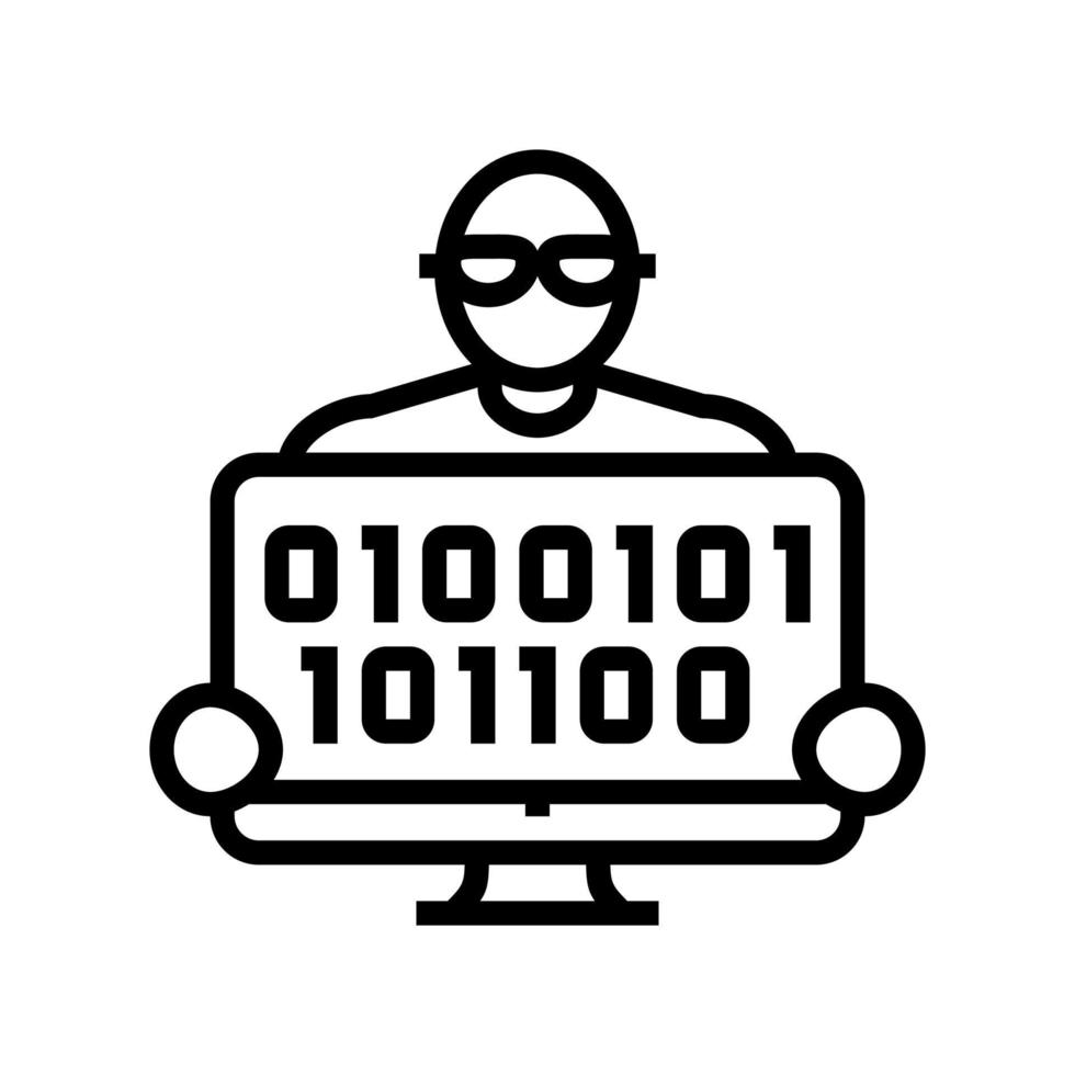 coder programmeur zakelijke lijn pictogram vectorillustratie vector