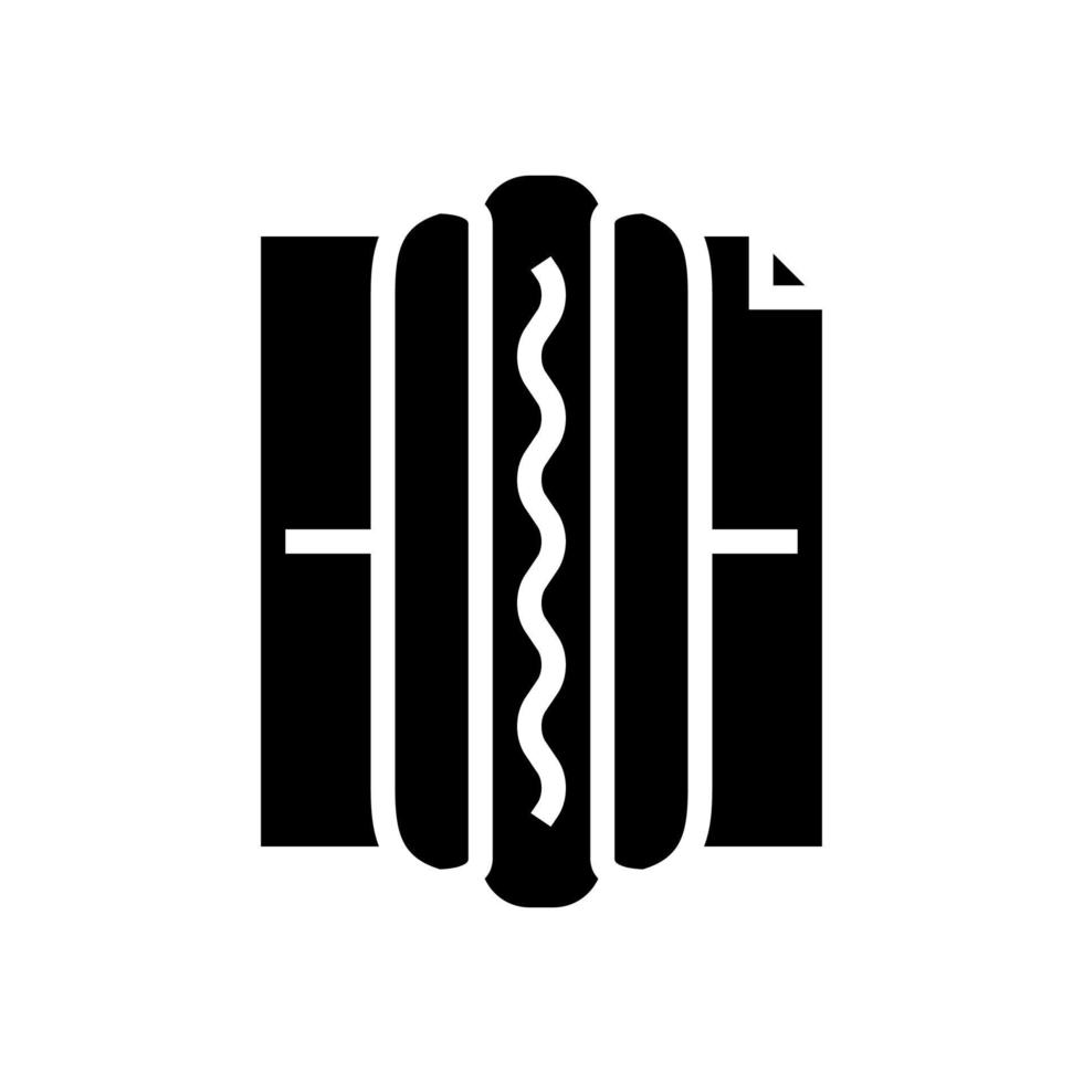 hotdog straatvoedsel glyph pictogram vectorillustratie vector