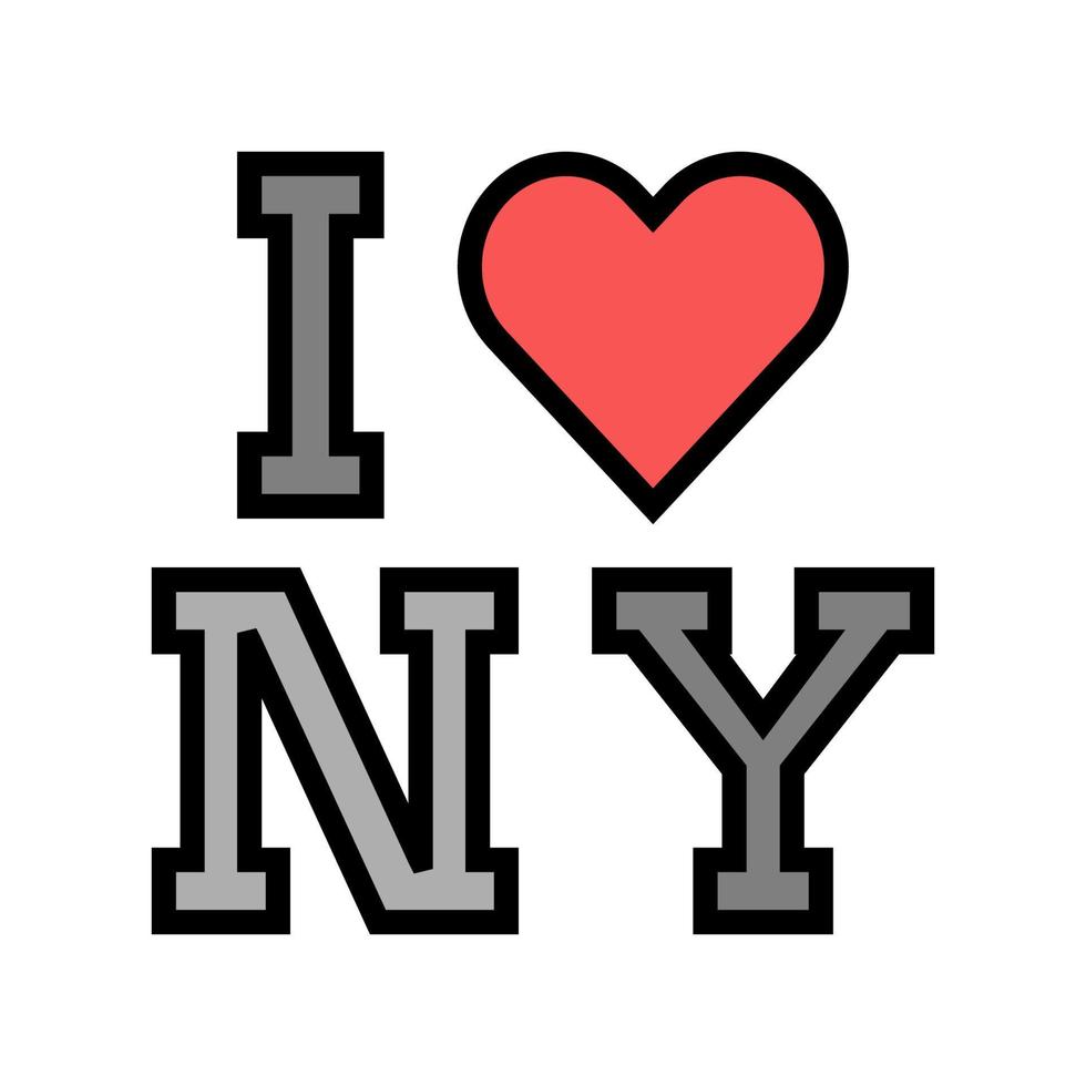 ik hou van new york kleur pictogram vectorillustratie vector