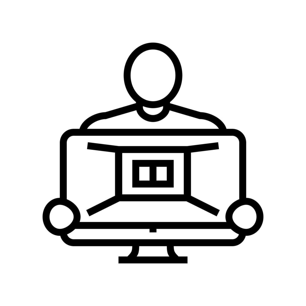 interieur ontwerper lijn pictogram vectorillustratie vector