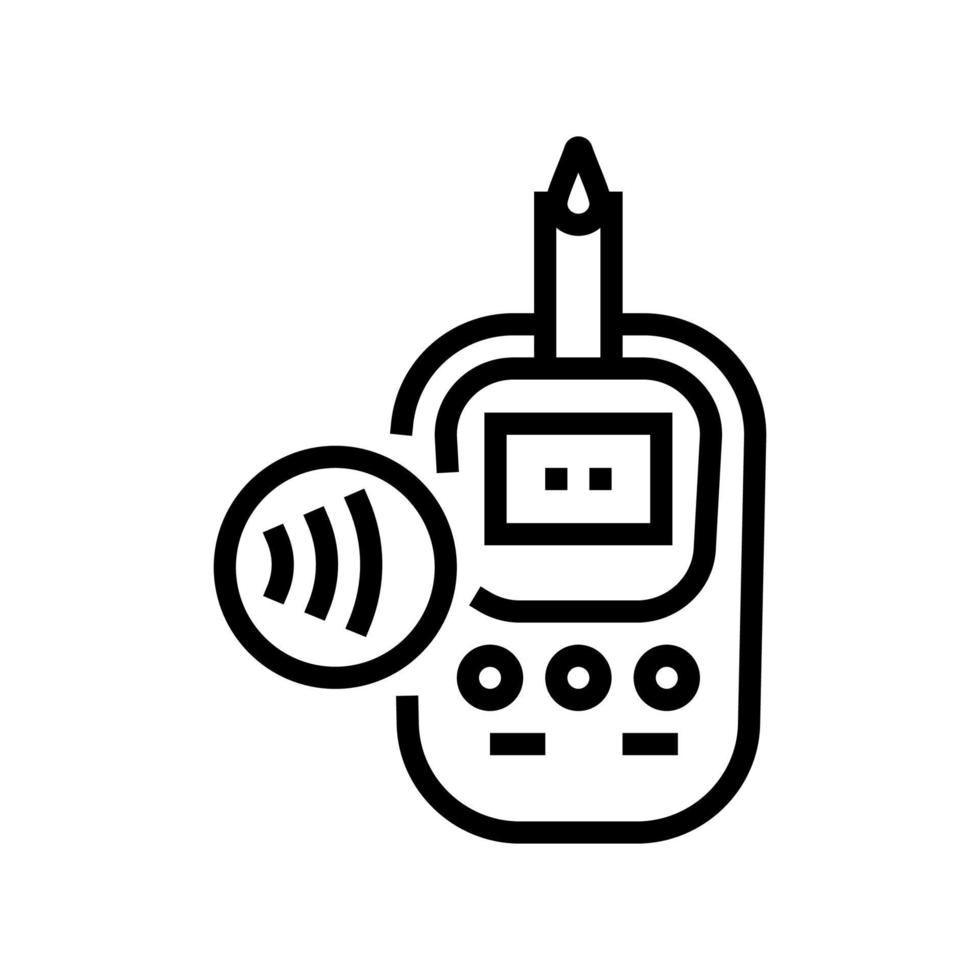 glucometer contactloze lijn pictogram vectorillustratie vector