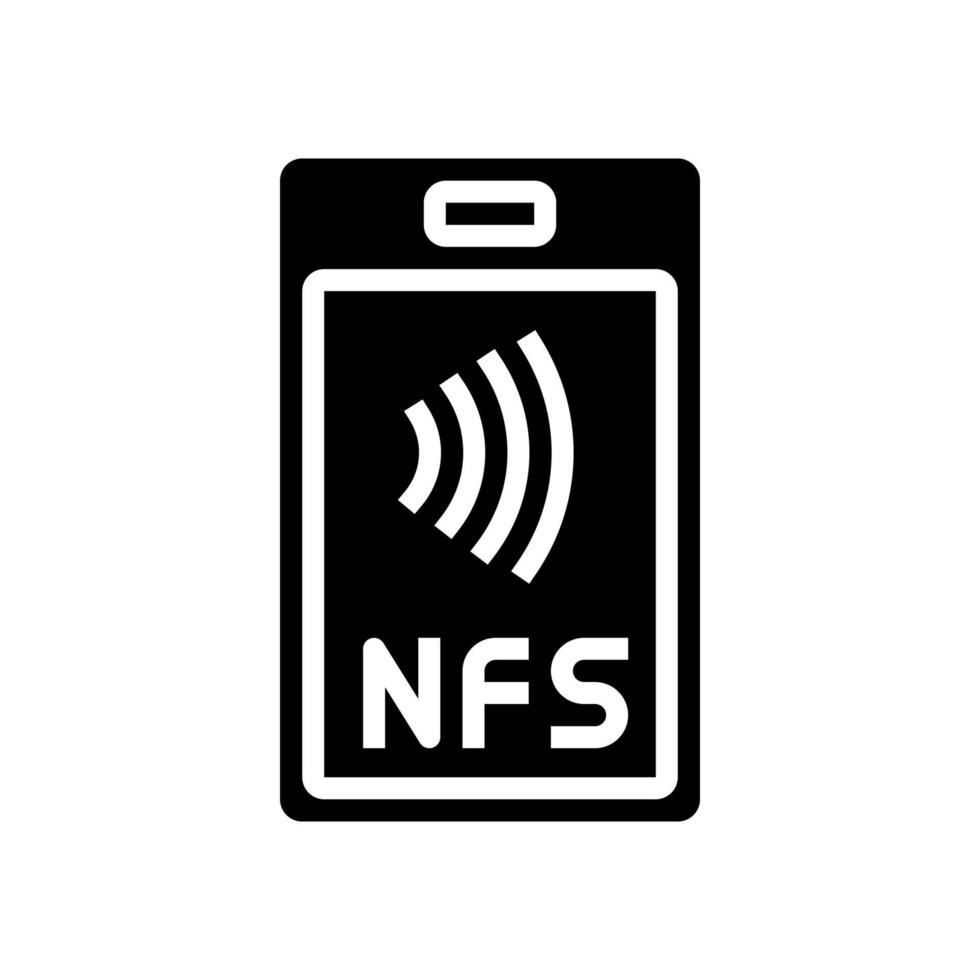 nfc contactloze glyph pictogram vectorillustratie vector