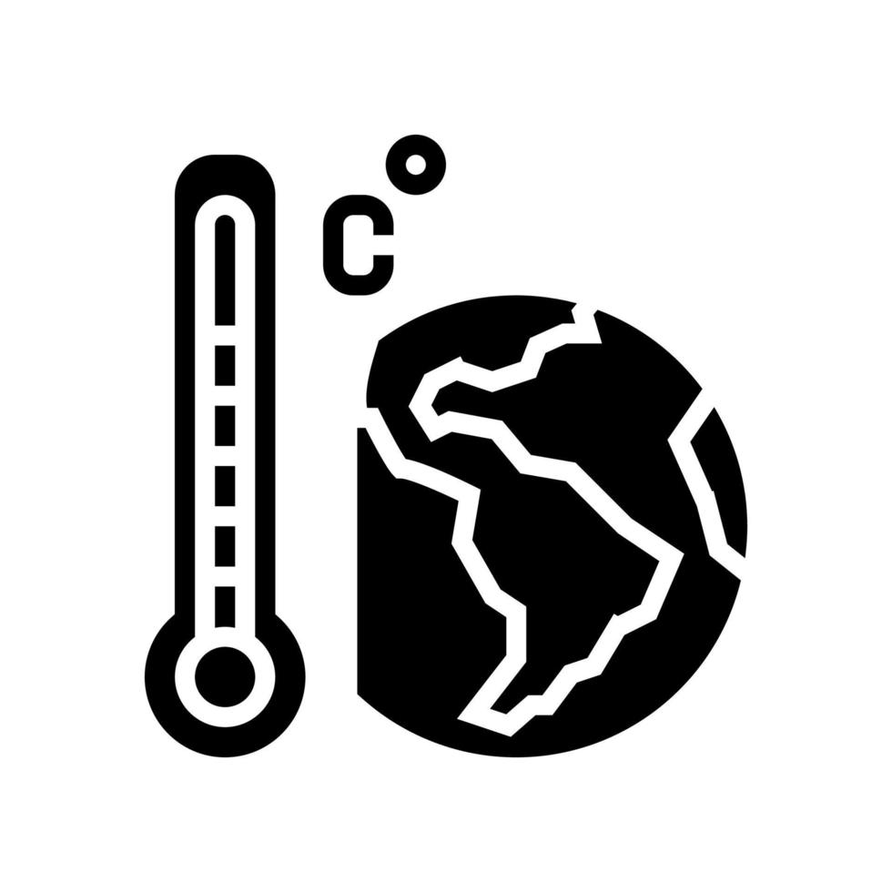 opwarmingseffect glyph pictogram vectorillustratie vector