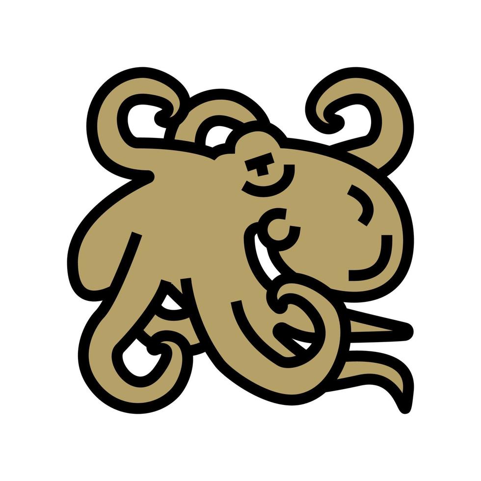 octopus zeevruchten kleur pictogram vectorillustratie vector