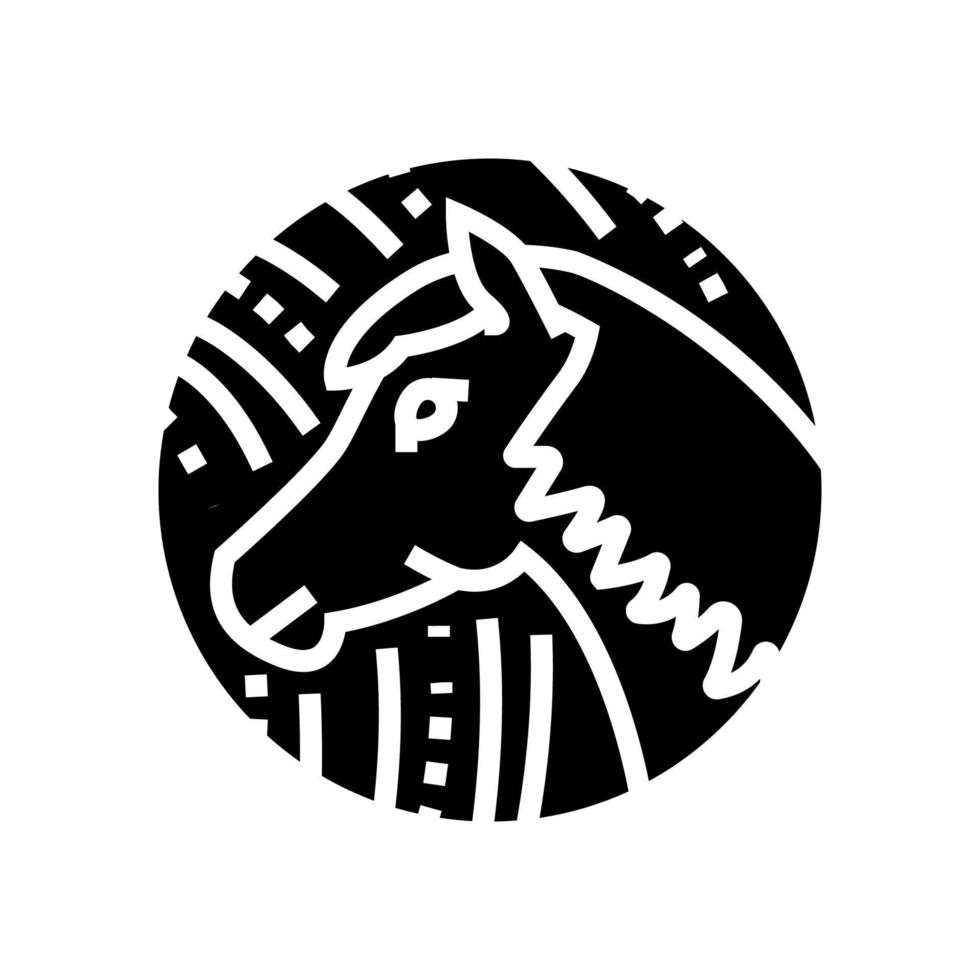 paard chinese horoscoop dier glyph pictogram vectorillustratie vector