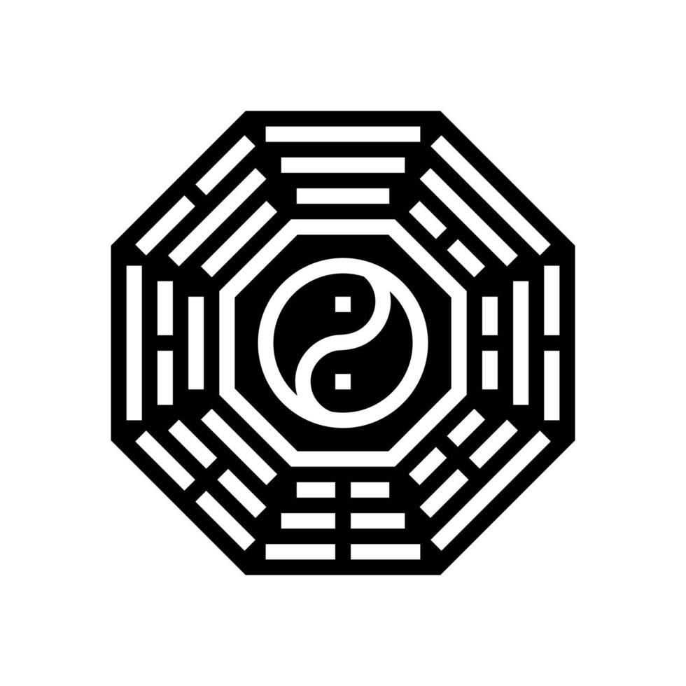 bagua chinese horoscoop dier glyph pictogram vectorillustratie vector