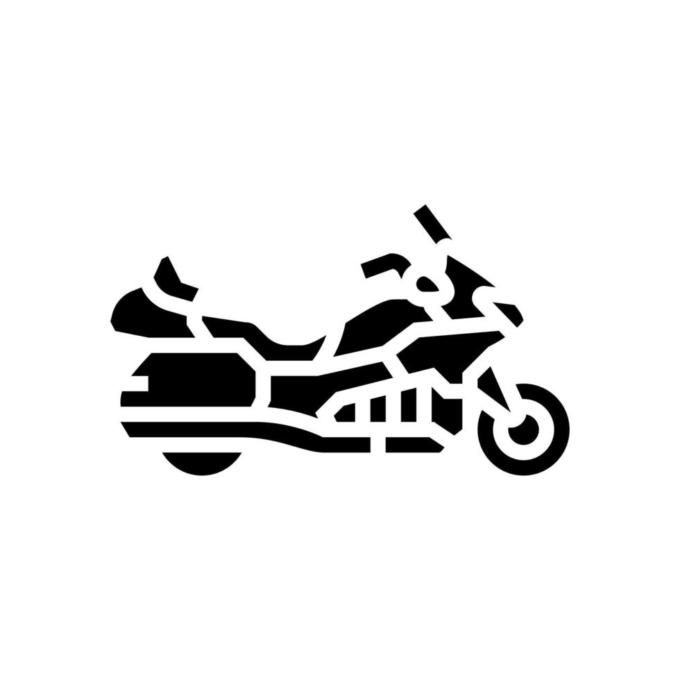 touring motorfiets glyph pictogram vectorillustratie vector