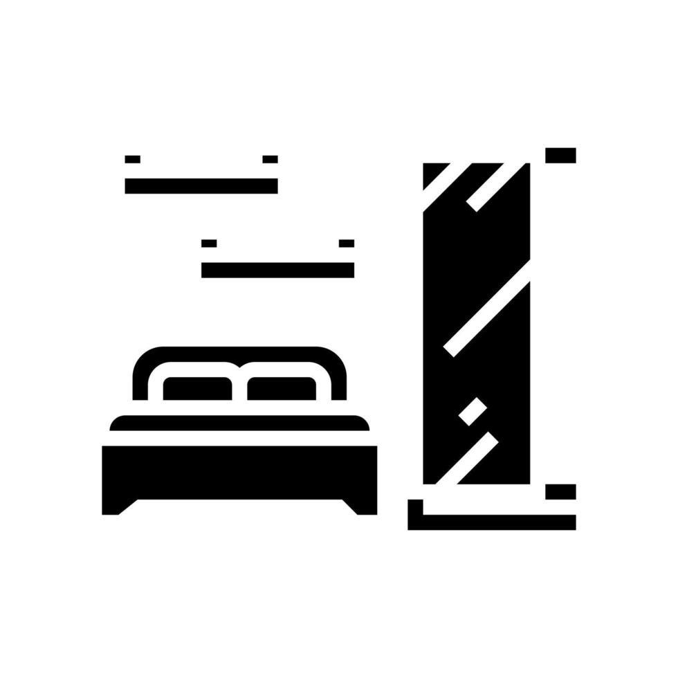 slaapkamer meubilair glyph pictogram vectorillustratie vector