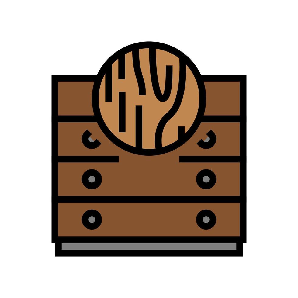 houten meubelen kleur pictogram vectorillustratie vector