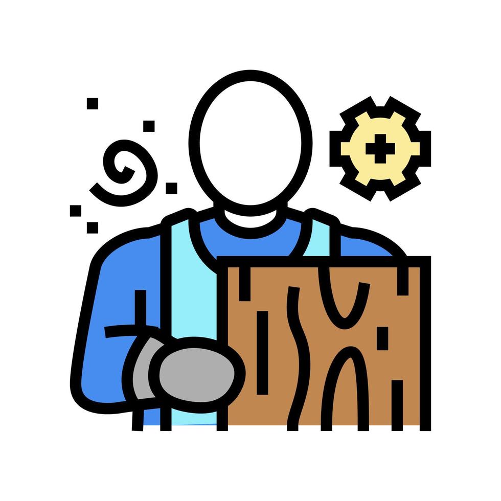 timmerman vloerbedekking kleur pictogram vectorillustratie vector