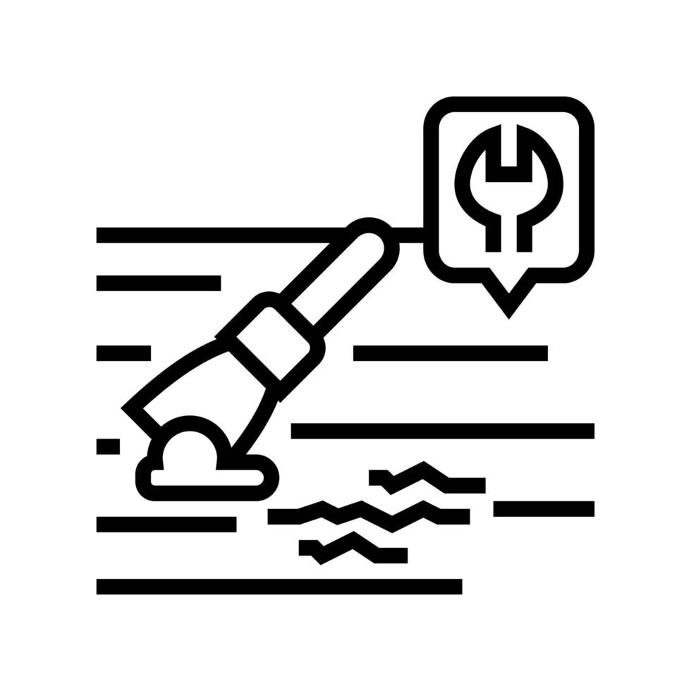 houten vloer kras reparatie lijn pictogram vectorillustratie vector