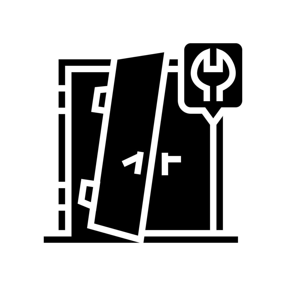 deur reparaties glyph pictogram vectorillustratie vector