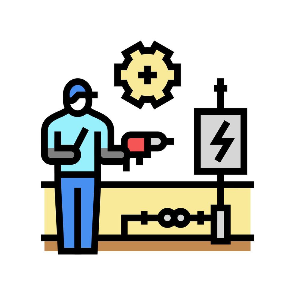 elektrische herbedrading kleur pictogram vectorillustratie vector