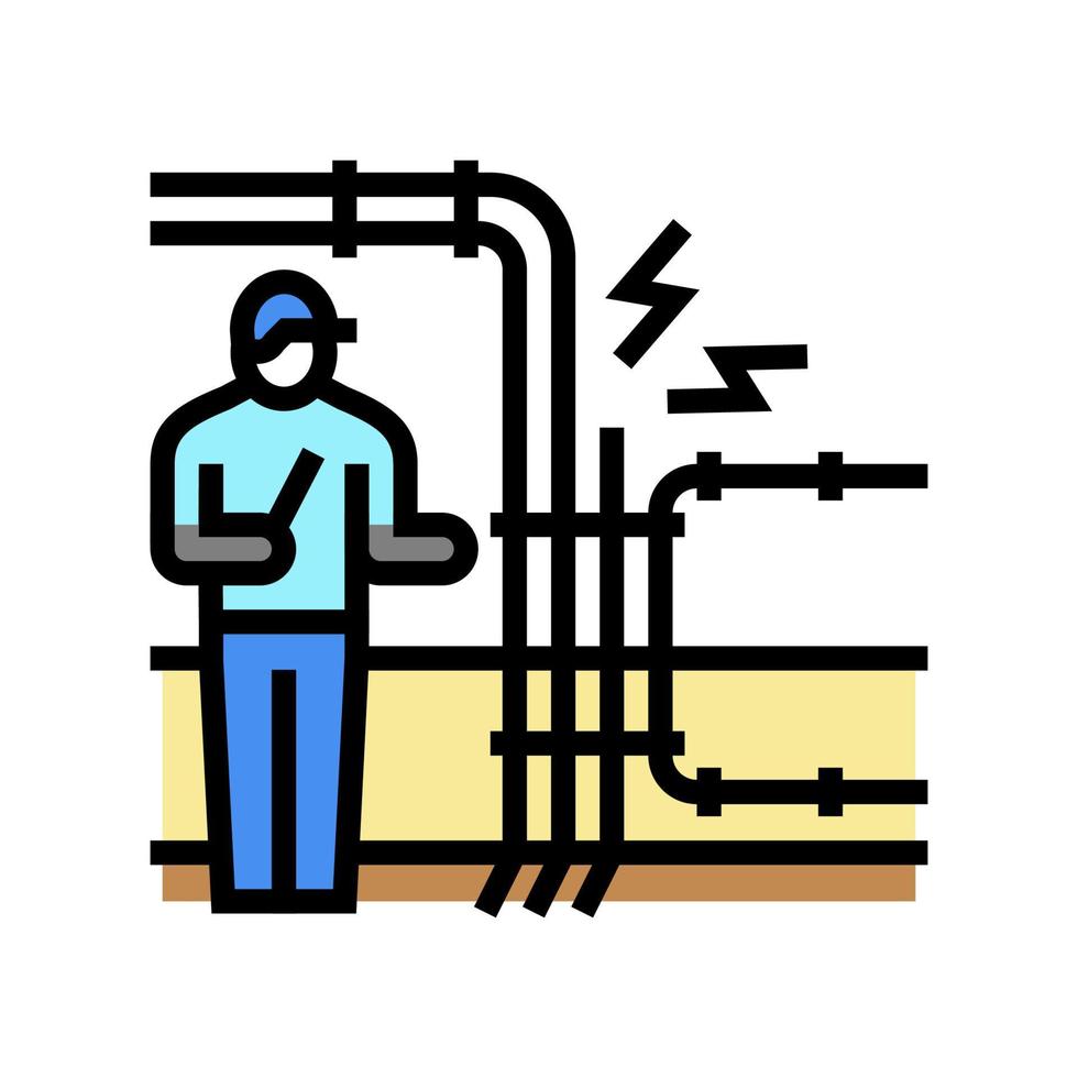 elektrische storing zoeken kleur pictogram vectorillustratie vector